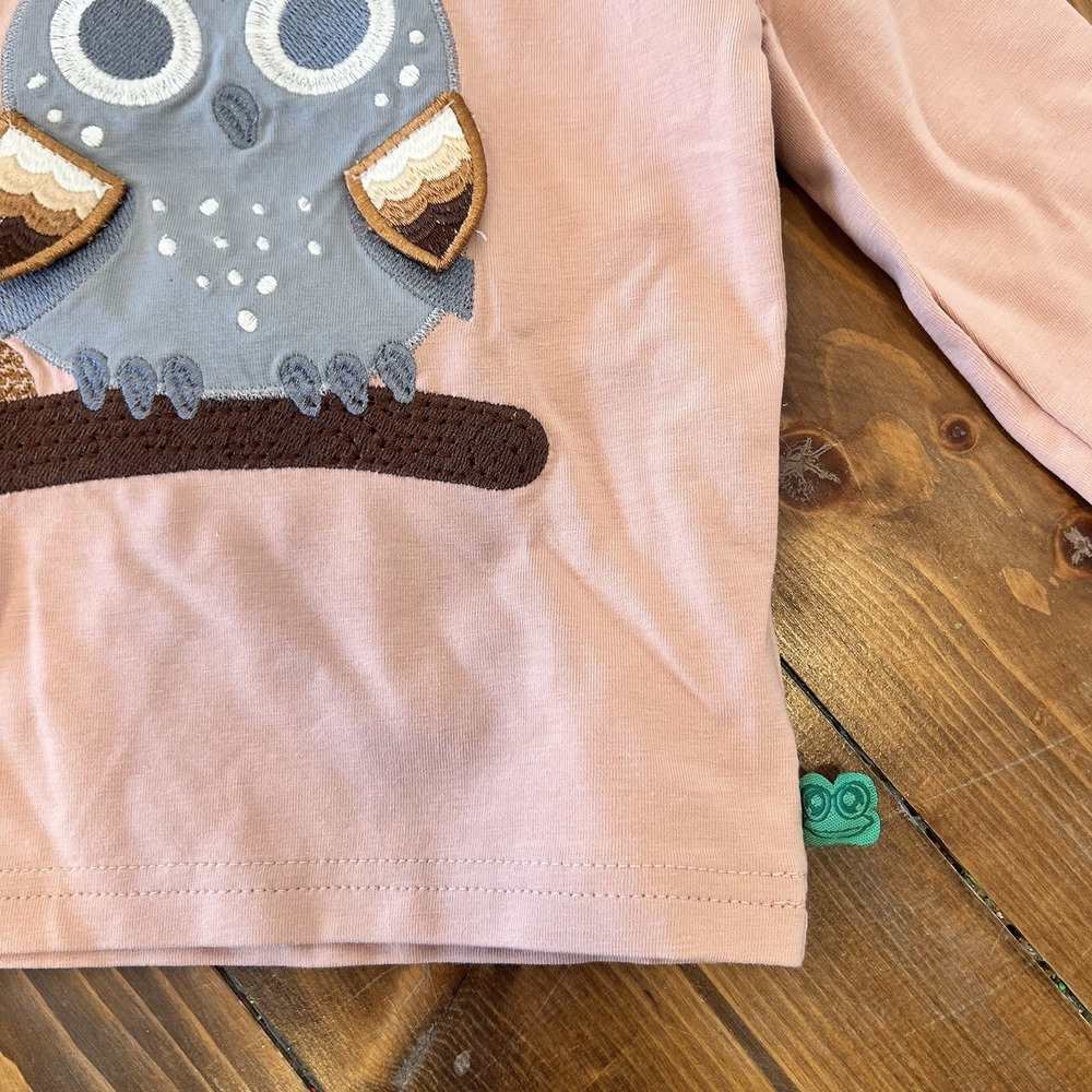 NEW Fred's World Organic Cotton 6-9 Month Embellished Owl Long‎ Sleeve Shirt - Picture 2 of 3